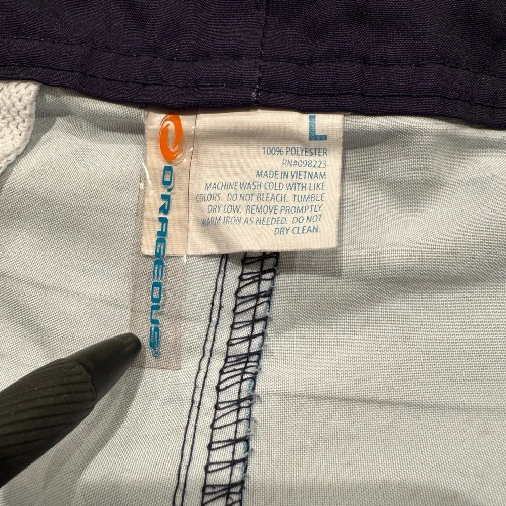 Men's Navy & Teal Patterned Swim Trunks
